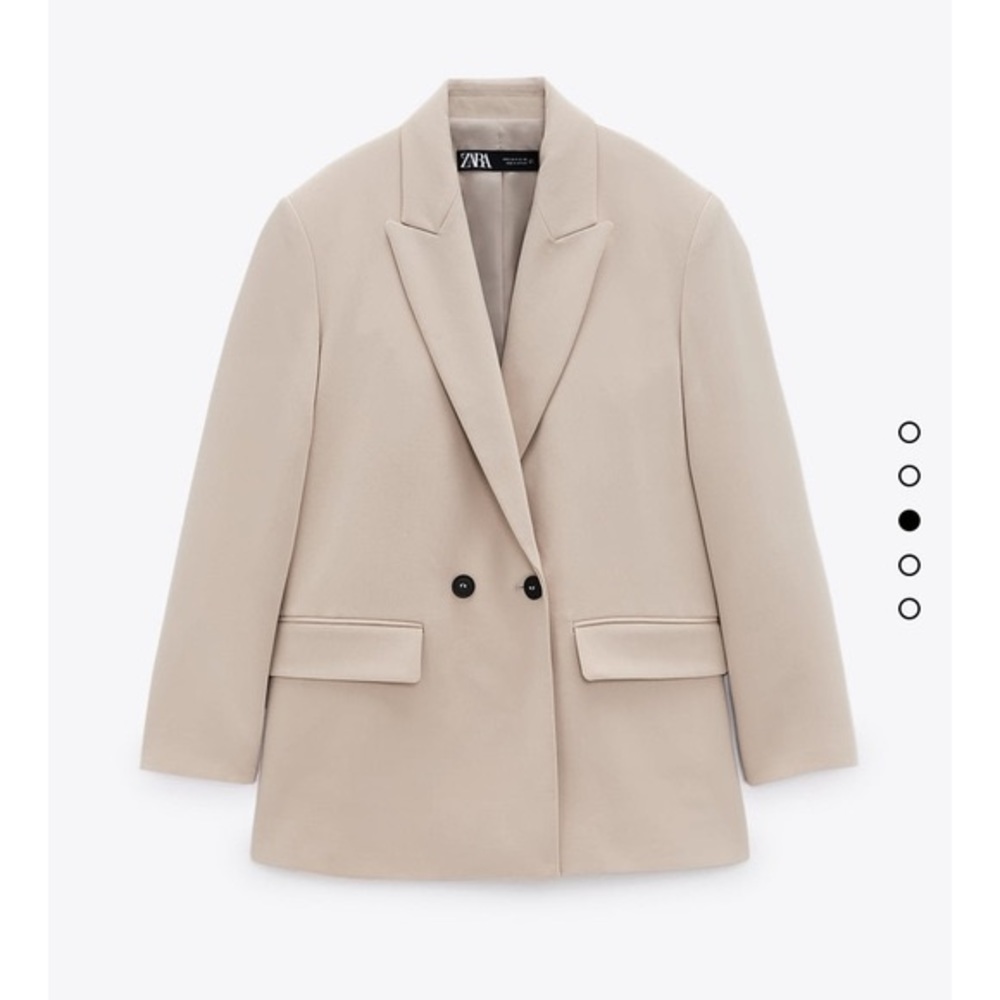 Oversized Double Breasted Jacket Blazer Taupe Brown